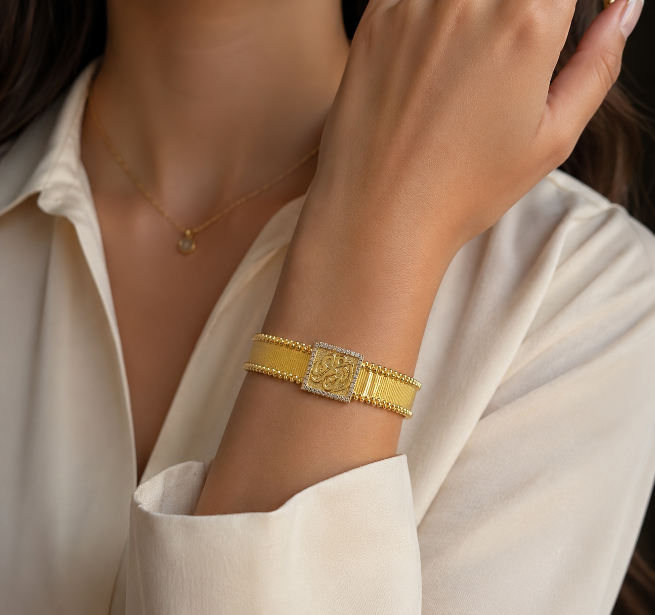 Bangle (انت عمرى) gold plated 18k