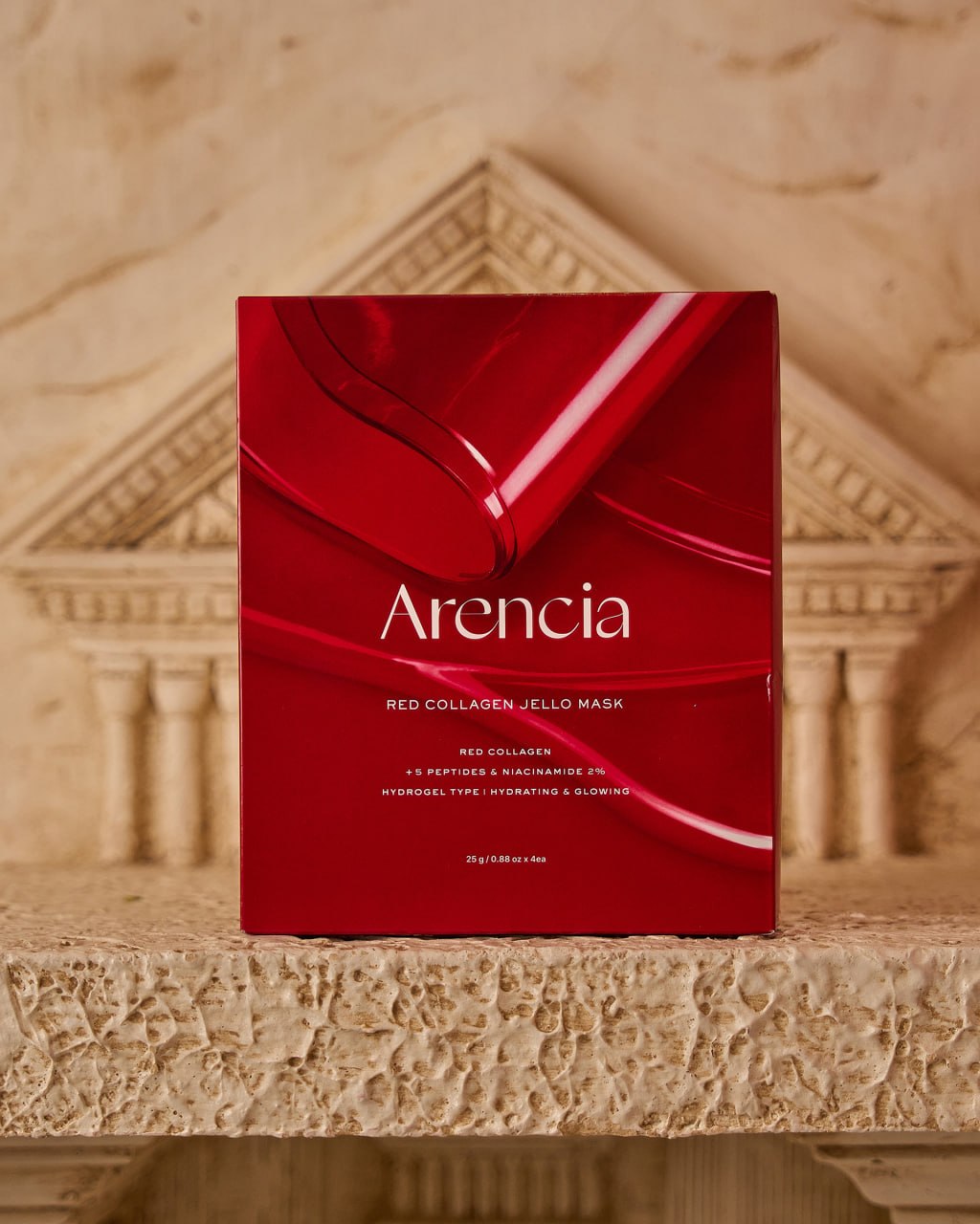 ARENCIA Red Collagen Jello Mask, Plump & Hydrating ,Overnight Hydrogel Mask for Dry, Mature Skin, Packed with Collagen, 5 Peptides, 2% Niacinamide,1ea